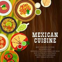 mexicain cuisine vaisselle et repas menu vecteur couverture