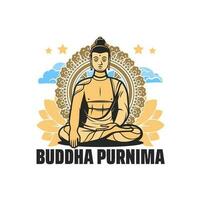 Bouddha Purnima symbole de bouddhisme religion vecteur