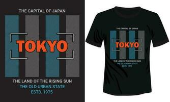 coloré tokyo ville vecteur T-shirt illustration dans noir Contexte