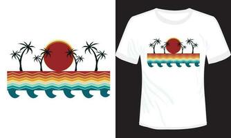 surfant plage été T-shirt conception vecteur illustration