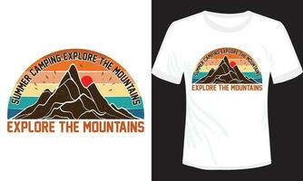 été camping explorer le Montagne T-shirt conception illustration vecteur