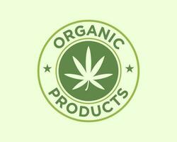 biologique des produits chanvre feuille logo conception pour médical cannabis clinique vecteur