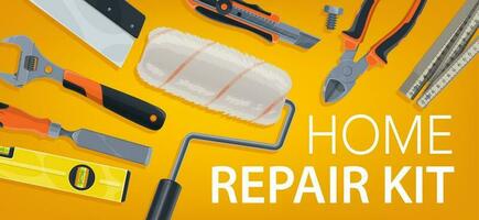 réparation, Accueil construction, bâtiment boîte à outils outils vecteur