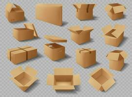 papier carton des boites, paquets, livraison carton packs vecteur