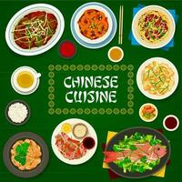 chinois cuisine nourriture, asiatique restaurant menu couverture vecteur