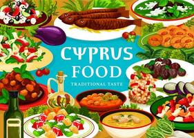 Chypre nourriture vecteur repas cyprien cuisine affiche