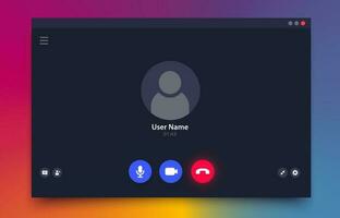 appel vidéo interface, ui de vidéo bavarder appel écran vecteur