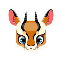 gazelle dessin animé kawaii carré springbok animal vecteur