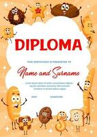 verticale des gamins diplôme de dessin animé boulangerie personnages vecteur