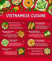 vietnamien cuisine restaurant repas menu modèle vecteur