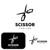 les ciseaux logo, Coupe outils vecteur, salon de coiffure le rasoir les ciseaux Facile conception, illustration modèle icône vecteur