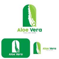 aloès Vera logo, vert plante conception, traditionnel médicament et peau se soucier plante vecteur, cheveux se soucier, symbole icône illustration vecteur