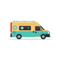 illustration vectorielle de véhicule médical ambulance voiture isolé sur fond blanc vecteur