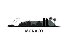 Monaco horizon silhouette ville vecteur conception art. Urbain paysage. France, palmiers, côte