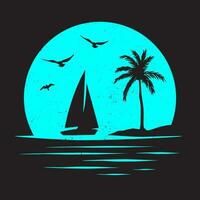 vecteur graphique pour T-shirt avec plage