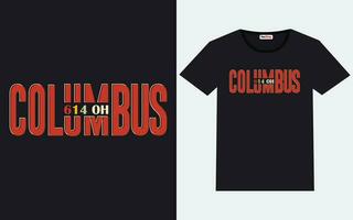 typographie à la mode de columbus day et conception de t-shirt graphique vecteur