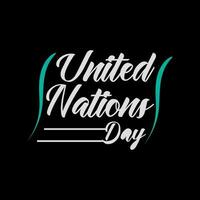 uni nations journée typographie et minimal t chemise conception vecteur