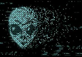 pépin écran Distorsion avec pixel bruit, extraterrestre vecteur