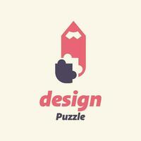 crayon puzzle logo vecteur