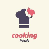 cuisine puzzle logo vecteur