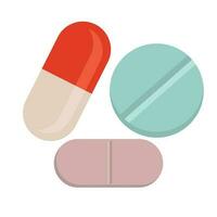 médicaments et pilules sur une bleu arrière-plan, médical pilules, pilules symbole. vecteur illustration.