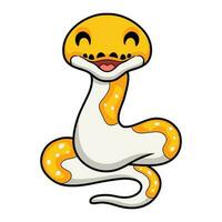 mignonne albinos pie réticulé python dessin animé vecteur