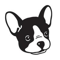 chien vecteur français bouledogue visage logo icône tête personnage illustration agrafe art graphique