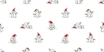bonhomme de neige sans couture modèle vecteur Noël écharpe isolé dessin animé tuile Contexte fond d'écran griffonnage