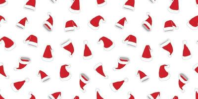 Noël sans couture modèle vecteur Père Noël chapeau écharpe isolé dessin animé illustration Nouveau année répéter fond d'écran tuile Contexte rouge