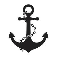 ancre vecteur logo icône barre nautique maritime chaîne bateau océan mer illustration symbole graphique