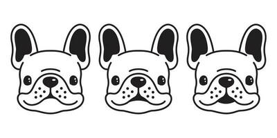 chien vecteur français bouledogue icône logo dessin animé personnage illustration symbole griffonnage graphique