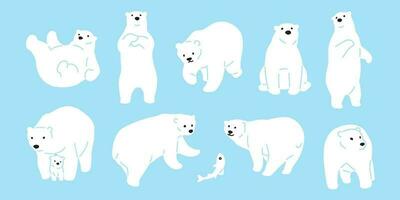 ours vecteur polaire ours icône logo illustration personnage griffonnage blanc
