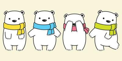 ours vecteur polaire ours Panda logo icône écharpe enfant illustration personnage griffonnage dessin animé