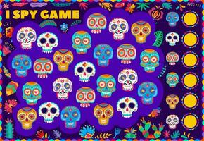 je espion des gamins Jeu avec mexicain sucre calavera crânes vecteur