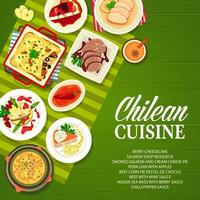 chilien cuisine nourriture menu couverture, le déjeuner et dîner vecteur