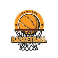 basketball sport tournoi icône avec Balle dans cerceau vecteur