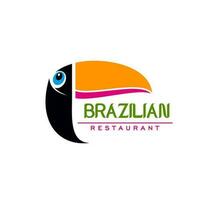 brésilien cuisine restaurant icône, toucan oiseau vecteur