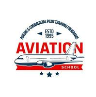 aviation école icône, pilotes et aviateurs formation vecteur