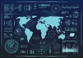 hud hologramme interface, numérique Terre infographie vecteur