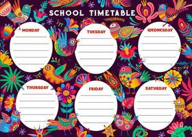 éducation calendrier calendrier, mexicain Alebrije vecteur