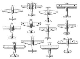 avion Icônes, avions et avion Icônes, rétro vecteur