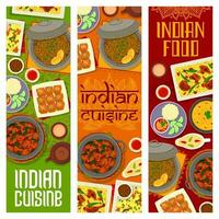 Indien cuisine restaurant vaisselle bannière ou affiche vecteur