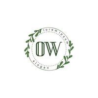 ow initiale beauté floral logo modèle vecteur