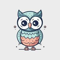 une charmant et capricieux kawaii hibou illustration, parfait pour utilisation dans enfants livres, Stationnaire, ou comme une mignonne logo conception vecteur