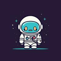 mignonne mascotte astronaute dessin animé astronaute illustration vecteur