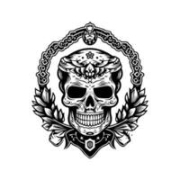 mexicain crâne emblème logo Capturer le riches patrimoine et symbolisme de Mexique, parfait pour dessins cette célébrer mexicain culture et tradition. vecteur