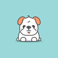 mignonne kawaii bouledogue dessin animé chienchien chiot illustration vecteur