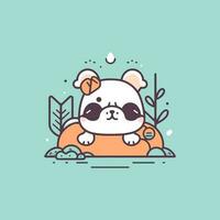 mignonne kawaii bouledogue dessin animé chienchien chiot illustration vecteur