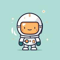 mignonne mascotte astronaute dessin animé astronaute illustration vecteur