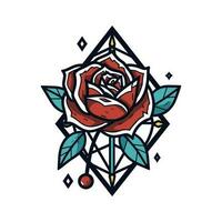 des roses fleur logo illustration Caractéristiques délicat et complexe détails, parfait pour création un élégant et romantique marque image vecteur